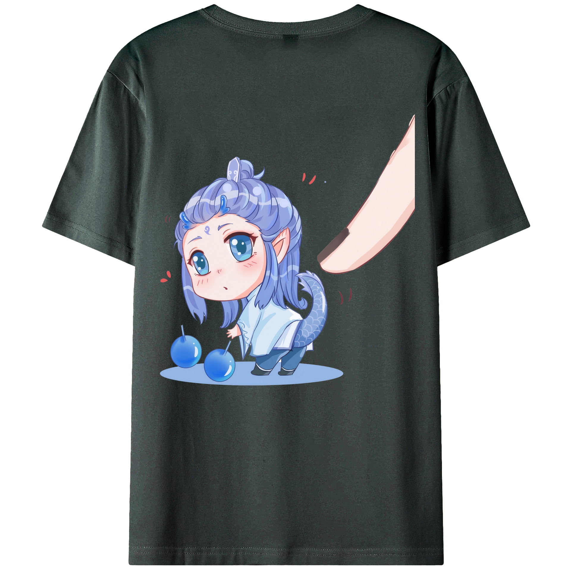 （画像用） Ne Zha 2 ナタ 魔童の大暴れ 綿100％ メンズ半袖Tシャツ（バックプリント） 通気性